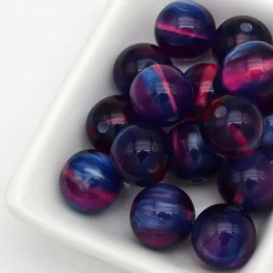 Perles œil de chat gélifiées de rêve 12 mm pour bracelets DIY, breloques de téléphone et bijoux.
