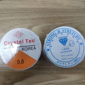 Hilo elástico transparente para cuentas 0.8mm cordón fuerte DIY fabricación de joyas.