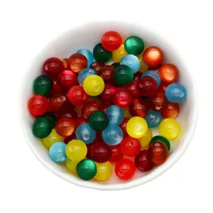 Colorful resin cat eye beads loose jelly beads for handmade bracelet jewelry DIY making accessories
