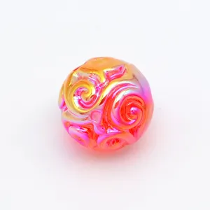 Perles en acrylique hortensia électroplaquées UV 16mm accessoires bijoux DIY
