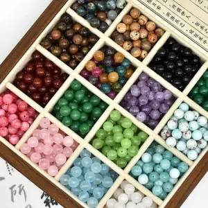 Pietra Naturale Cristallo Agata Perle di Giada Perline Sciolte Tonde Per Braccialetto Fatto a Mano DIY Accessori per Gioielli