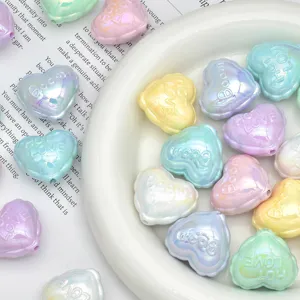 Acrylic Balloon Heart Beads UV Loose Beads DIY Phone Chain Pendant Jewelry Accessories Materials