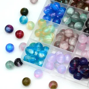 12mm perles œil de chat couleur gelée rêveuse mix bracelet bricolage téléphone breloque