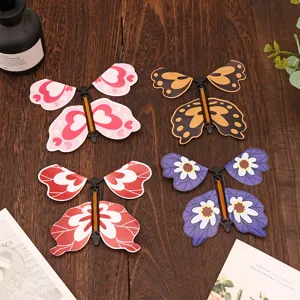 Juguete mágico mariposa voladora marcapáginas papel antiestrés regalo vista principal.