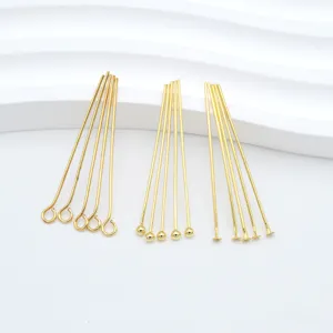 Copper Jewelry Findings Ball Eye T Pins 18K Gold White Gold Plated DIY Beading Craft Jewelry Making Accessories