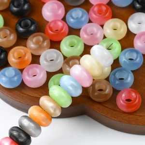 Close-up of colorful resin abacus beads, perfect for DIY bracelets and hair accessories.