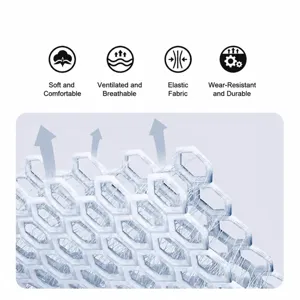 Breathable watch band loop detail closeup, soft elastic mesh material replacement for smartwatch.