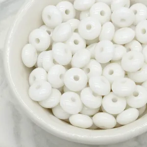 White abacus spacer beads wheel loose beads for DIY handmade bracelets necklaces jewelry making.