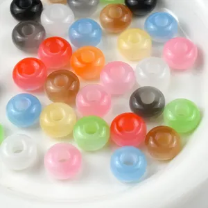 Colorful resin abacus beads large hole wheel beads for DIY handmade bracelets and jewelry making.