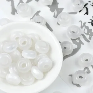 White resin abacus beads wheel spacer beads for DIY handmade jewelry bracelets phone charms