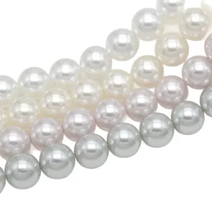 Perles en verre imitation perles en vrac DIY fabrication de bijoux perlage blanc rose gris