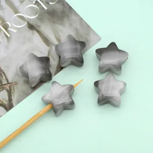 16mm star resin beads grey gradient cat eye design diy handmade jewelry making craft accessories