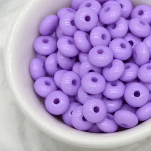 Purple abacus spacer beads detail view, ideal for DIY handmade bracelets and custom jewelry.