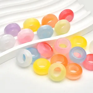 Perle Distanziatrici a Foro Largo in Resina Acrilica Forma di Anello di Corsa per la Creazione di Gioielli Fai da Te Bracciali e Collane