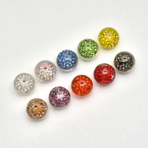 16mm rhinestone crystal disco balls, colorful Shamballa beads for DIY jewelry making accessories.
