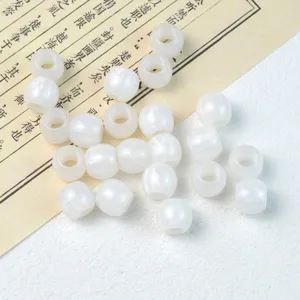 White large hole loose beads water bucket shape DIY jewelry accessories details shot.
