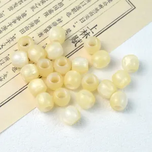 Milky white large hole barrel beads for DIY bracelet hair tie jewelry accessories making.