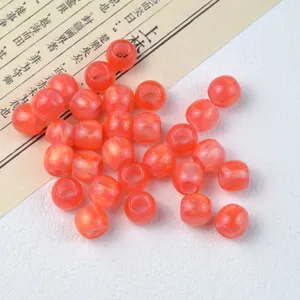 Glossy metallic barrel beads large hole spacer beads for DIY jewelry making bracelets.