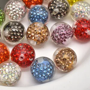 16mm rhinestone spherical beads colorful Shamballa loose beads for DIY jewelry making crafts