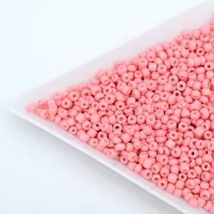 Solid color painted glass seed beads for DIY handmade bracelet jewelry making accessories.