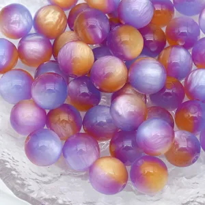Resin cat eye gradient round beads for DIY jewelry making, handmade bracelets necklaces accessories