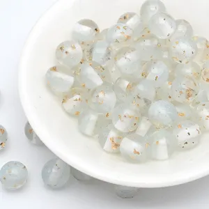 Dreamy resin loose beads with gold foil and fine glitter for DIY phone chains bracelets.