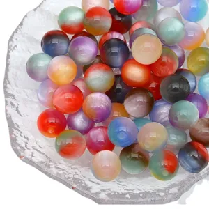 Colorful resin cat eye round beads loose beads for DIY jewelry making and crafting