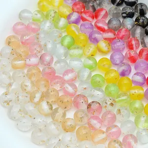 Dreamy resin beads with gold foil and glitter for DIY jewelry making and phone charms.