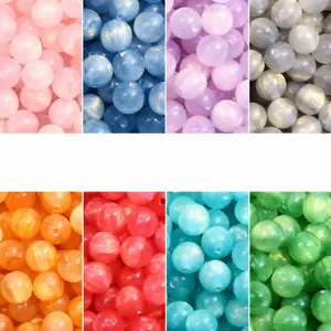 8-12mm resin quicksand cat eye beads colorful round loose beads for DIY jewelry making