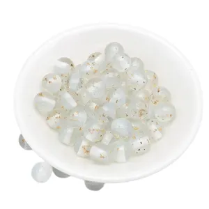 Dreamy gold foil resin beads with glitter for DIY handmade bracelets and phone chains