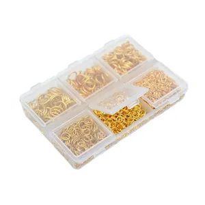 Set 6 Cajas Anillas Abiertas Doradas DIY Creación Joyas Pulsera Collar Accesorios Material