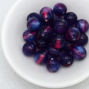 Dreamy cat eye beads jelly purple blue DIY jewelry bracelet phone charm accessories