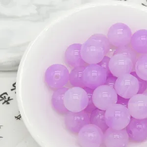 Purple acrylic tie-dye imitation jade loose beads for DIY bracelet jewelry making accessories