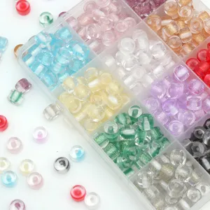 Perle a Barilotto in Resina Colorate Perle Sfuse Glitter Nucleo a Cuore Accessori per Creazione di Gioielli Braccialetto Fai da Te Forniture per Artigianato