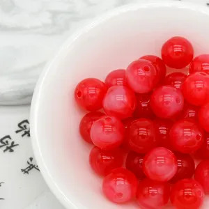 Retro acrylic dyed imitation jade loose beads for DIY bracelets, phone chains and jewelry.