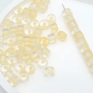 Perline a barilotto in resina 8mm trasparenti glitterate per creazione gioielli fai da te
