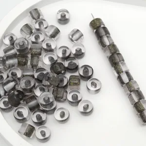 Perline barile in resina 8mm glitterate occhio di gatto sfuse per accessori gioielli fai da te
