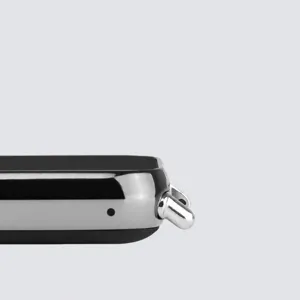 Close-up view of metal watch strap connector detail, precise 1:1 interface design for stable fit.