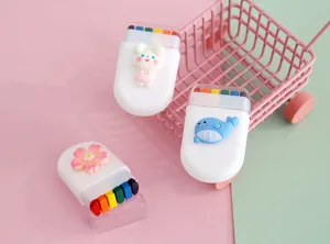 Ensemble de crayons de peinture pour le visage à 6 couleurs avec motifs d'animaux mignons.