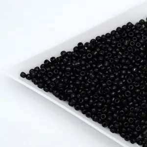 Black glass seed beads detail, 2mm 3mm 4mm small loose beads for DIY handmade bracelets and jewelry.