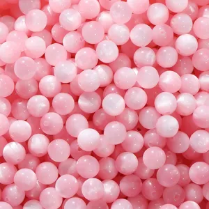 Roze kattenoog hars ronde kraal losse kralen voor DIY sieraden maken en handgemaakte armbanden.