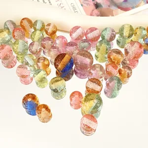 Colorful gradient sparkling resin round loose beads for DIY bracelet jewelry making main view