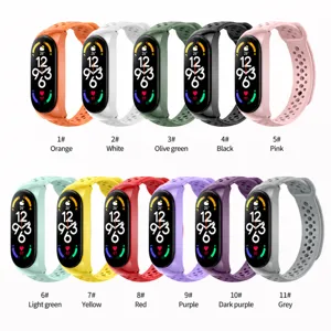 Silicone Replacement Watch Band For Smart Band Waterproof Breathable Wriststrap Soft Plastic Strap Sports Accessory
