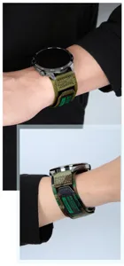 Nylon Loop Uhrenarmband Detailansicht, langlebiges geflochtenes Design für Outdoor-Sport.