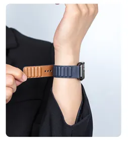 Bracelet de montre en cuir magnetique de remplacement compatible avec les smartwatches et bracelets.