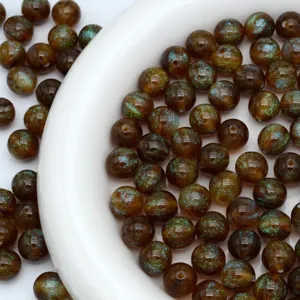 Brown starry glitter round beads mermaid loose beads for DIY bracelets phone charms jewelry making