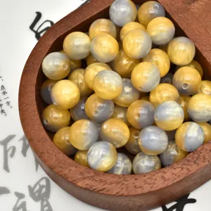 Dual-color brushed gradient resin beads loose beads for DIY bracelet phone charms accessories