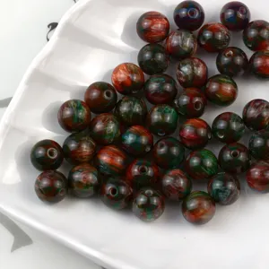New Chinese style starry oil painting resin round beads DIY handmade jewelry making accessories