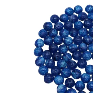 Blue glitter round beads DIY spacer loose beads for handmade bracelets jewelry making 100pc