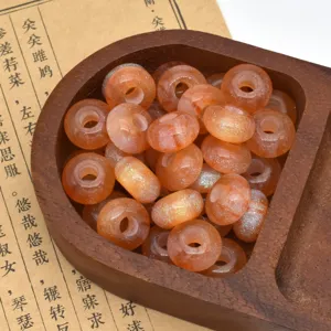 Starry glitter resin beads large hole abacus wheel beads for DIY phone charms bag accessories